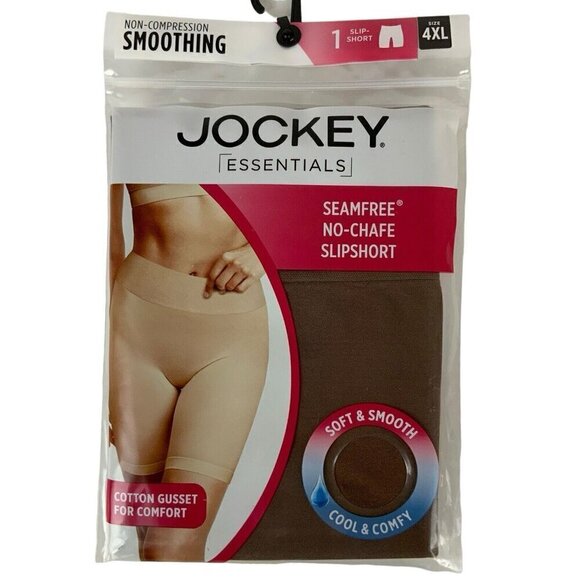 Jockey Essentials Seamfree Non-compression No-Chafe Slip Short Size 4XL Coffee - Picture 1 of 2